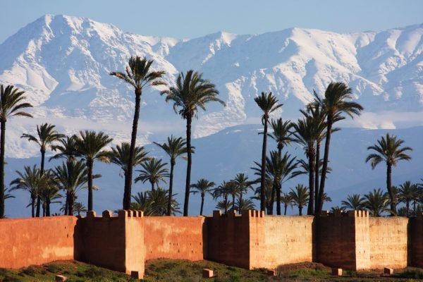Snow, Palm Trees, Ramparts, Marrakech